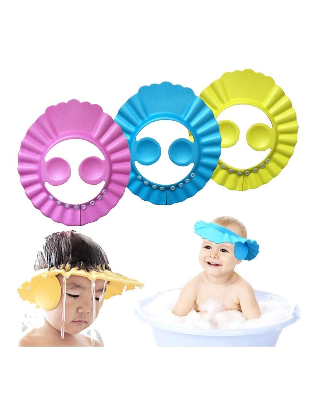 Gorro Visera de Ducha para Baño Bebé Niño Protege sus Ojos del shampoo