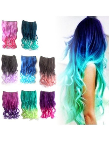 Extensiones Cosplay Ondulada Cortina de cabello en degradee