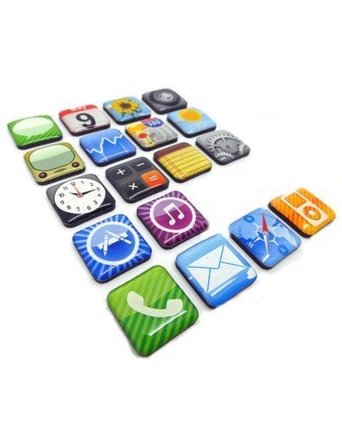 Iconos magnéticos iphone 5, iphone 4 apps para pegar en la nevera o en metales
