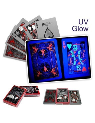 Juego de Cartas UV Glow Bicycle Tragic Royalty Playing Cards Brilla con la luz UV Pocker Realeza trágica 