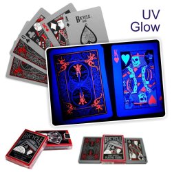 Juego de Cartas UV Glow Bicycle Tragic Royalty Playing Cards Brilla con la luz UV Pocker Realeza trágica 