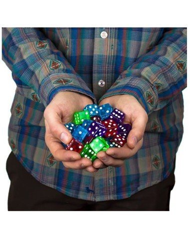 Juego de 8 dados 16mm en acrílico translúcido de alta calidad en colores