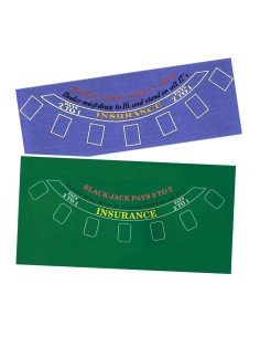 Paño de Pocker de 7 puestos, verde o azul, estampado 36 x 72 pulgadas 2