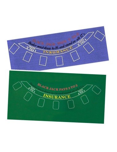 Paño de Pocker de 7 puestos, verde o azul, estampado 36 x 72 pulgadas