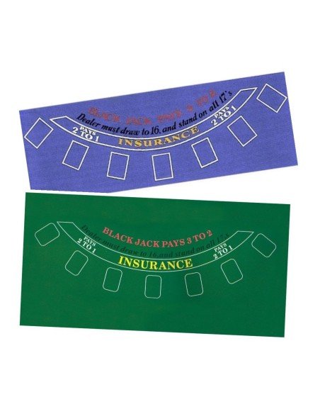 Paño de Pocker de 7 puestos, verde o azul, estampado 36 x 72 pulgadas