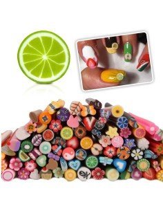 Kit x12 barritas de Fimos frutas love flor Animal icons Nail Art