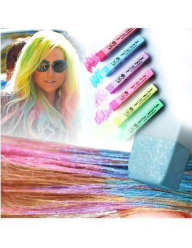 Caja de 6 Tizas UV Glow tinte temporal Hair Chalk