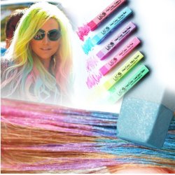 Caja de 6 Tizas UV Glow tinte temporal Hair Chalk