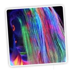 Caja de 6 Tizas UV Glow tinte temporal Hair Chalk