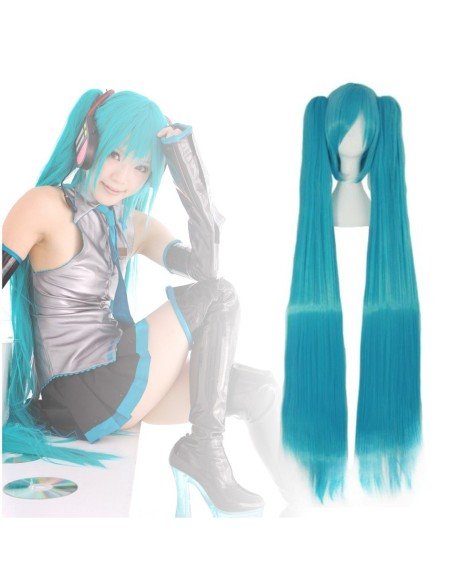Peluca Extralarga Hatsune Miku Cosplay 1.3 mts cabello liso  Peluca Extralarga Hatsune Miku Cosplay 1.3 mts cabello liso