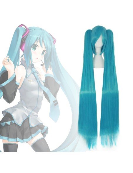 Peluca Extralarga Hatsune Miku Cosplay 1.3 mts cabello liso  Peluca Extralarga Hatsune Miku Cosplay 1.3 mts cabello liso