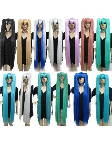 Peluca Extralarga Hatsune Miku Cosplay 1.3 mts cabello liso