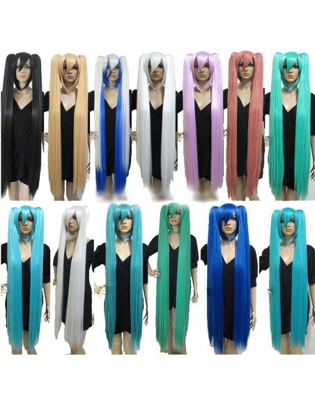 Peluca Extralarga Hatsune Miku Cosplay 1.3 mts cabello liso  Peluca Extralarga Hatsune Miku Cosplay 1.3 mts cabello liso