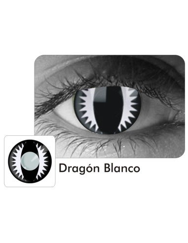 Lentes Locos Dragón Blanco Crazy Lentes Halloween