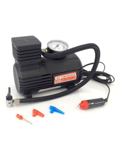 Mini compresor de Aire para auto 12V 300PSI neumáticos con boquillas gratis