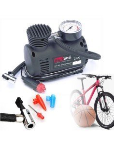 Mini compresor de Aire para auto 12V 300PSI neumáticos con boquillas gratis 2