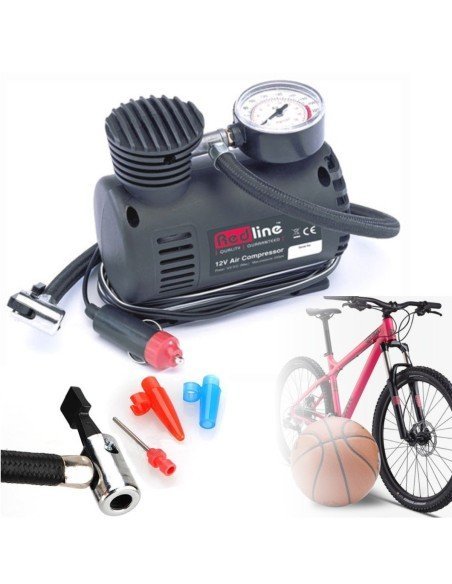 Mini compresor de Aire para auto 12V 300PSI neumáticos con boquillas gratis