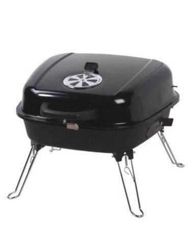 Asador al carbón Parrilla Portátil camping BBQ y sobre mesa de acero