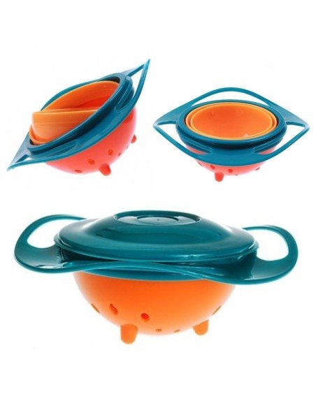 Plato Gyro Bowl 360 Anti-derrame Comida Bebé Niños tazón giratorio