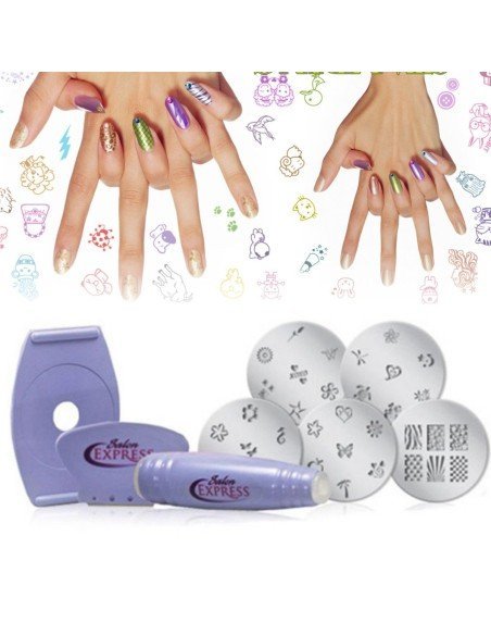Kit Salon Express para estampado decoración Uñas Salon Xpress Nail Art