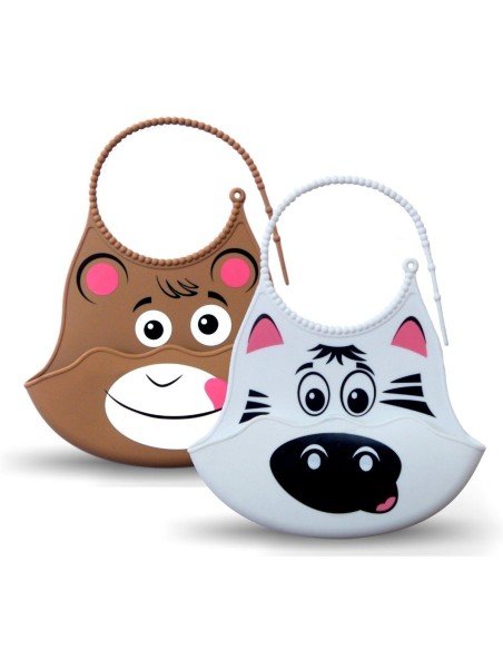 Set x2 Baberos de Silicona Animal  Set x2 Baberos de Silicona Animal