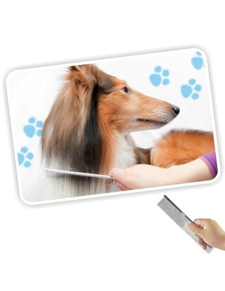 Peine Metálico para Mascotas de cerdas en acero inoxidable, pelo largo Peine Metálico para Mascotas de cerdas en acero inoxidable, pelo largo