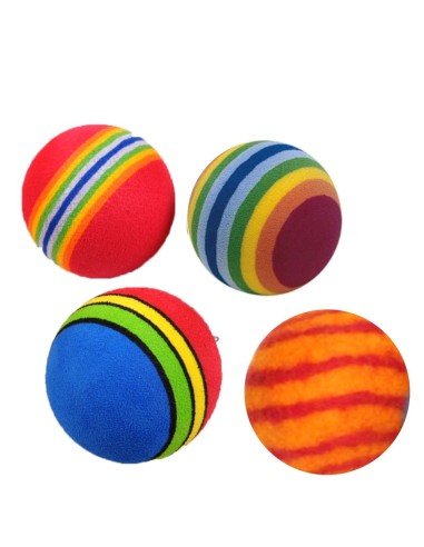 Juguete x4 Bolas suaves de colores para Mascota