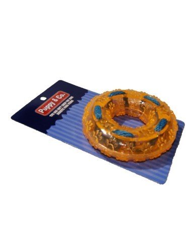 Juguete Aro Verde con Cordón TPR Rasca encías para Mascota Verde