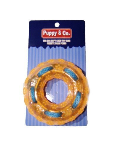 Juguete Aro Verde con Cordón TPR Rasca encías para Mascota Verde