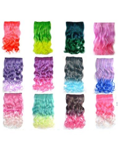 Cortina de Cabello Ondulada Degradee Negro a Morado