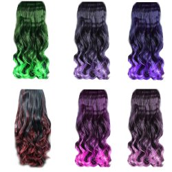 Cortina de Cabello Ondulada Degradee Gris a Plata