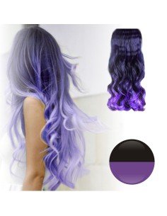 Cortina de Cabello Ondulada Degradee Negro a Morado