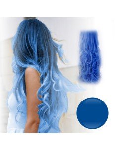 Extension de Cabello Unicolor Rizada Azul Rey 2