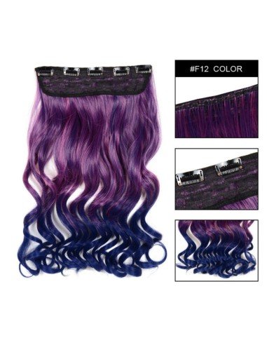 Cortina de Cabello Ondulada Degradee  Púrpura a Morado