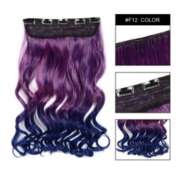 Cortina de Cabello Ondulada Degradee  Púrpura a Morado