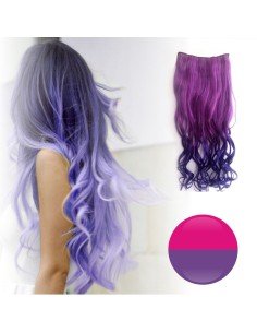 Cortina de Cabello Ondulada Degradee  Púrpura a Morado