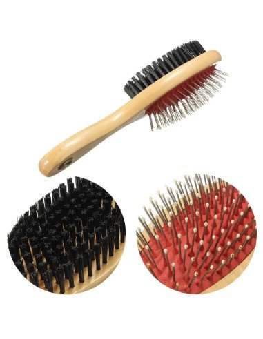 Cepillo Doble Faz para Mascotas, Cepillo y peine ideal para Pelo Largo liso