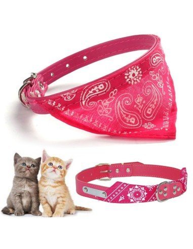 Collar con Pañoleta para Mascotas Pequeñas correa bandana perro o gato