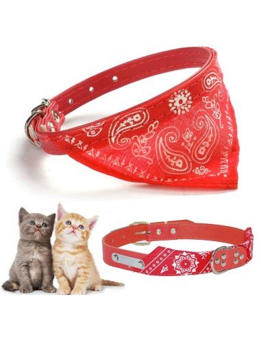 Collar con Pañoleta para Mascotas Pequeñas correa bandana perro o gato