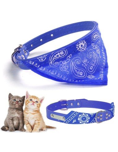 Collar con Pañoleta para Mascotas Pequeñas correa bandana perro o gato