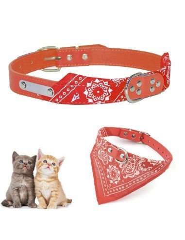 Collar con Pañoleta para Mascotas Pequeñas correa bandana perro o gato