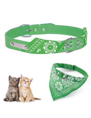 Collar con Pañoleta para Mascotas Pequeñas correa bandana perro o gato