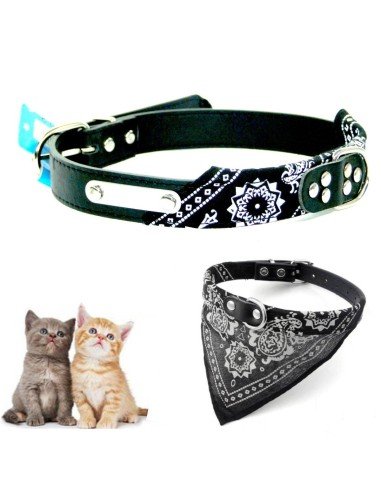 Collar con Pañoleta para Mascotas Pequeñas correa bandana perro o gato