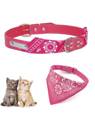 Collar con Pañoleta para Mascotas Pequeñas correa bandana perro o gato