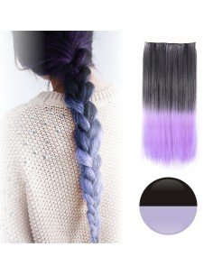 Cortina de Cabello Lisa Degradee Extensión Negro a Lila 2