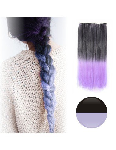 Cortina de Cabello Lisa Degradee Extensión Negro a Lila
