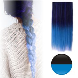 Cortina de Cabello Lisa Degradee Extensión Negro a Azul