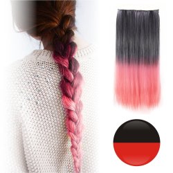 Cortina de Cabello Lisa Degradee Extensión Negro a Rojo