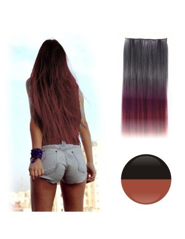 Cortina de Cabello Lisa Degradee Extensión Negro a Castaño