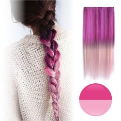 Cortina de Cabello Lisa Degradee Extensión Fucsia a Rosado